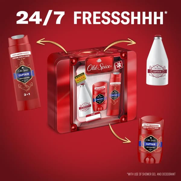 Gavesæt til mænd Old Spice Captain Tin Box