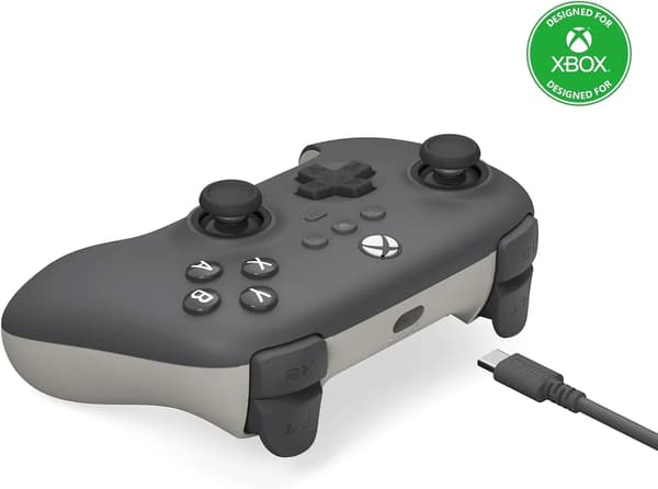 8BitDo Ultimate C trådbunden handkontroll för PC, Xbox trådbunden mörkgrå