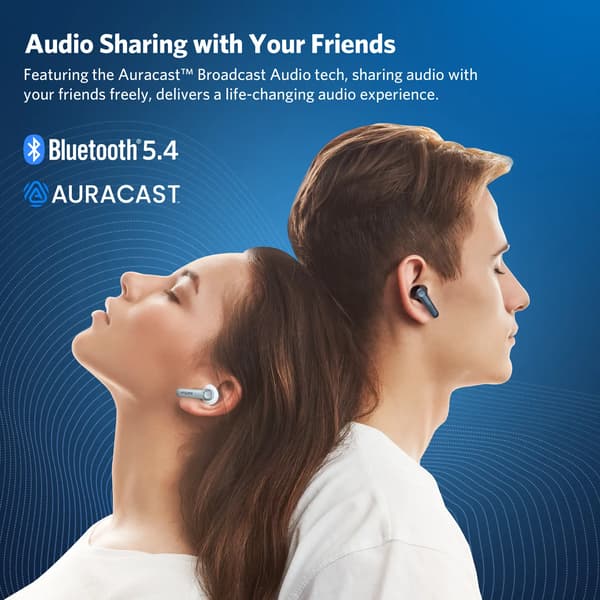 Earfun Air Pro 4 ANC trådløse in-ear hovedtelefoner Bluetooth 5.4 Sort