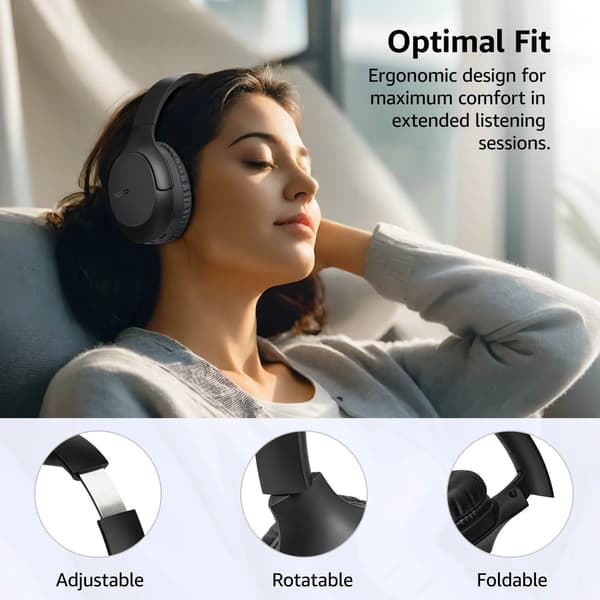 Tozo H100 Trådløse Over-Ear Hovedtelefoner Bluetooth 5.4 Sort
