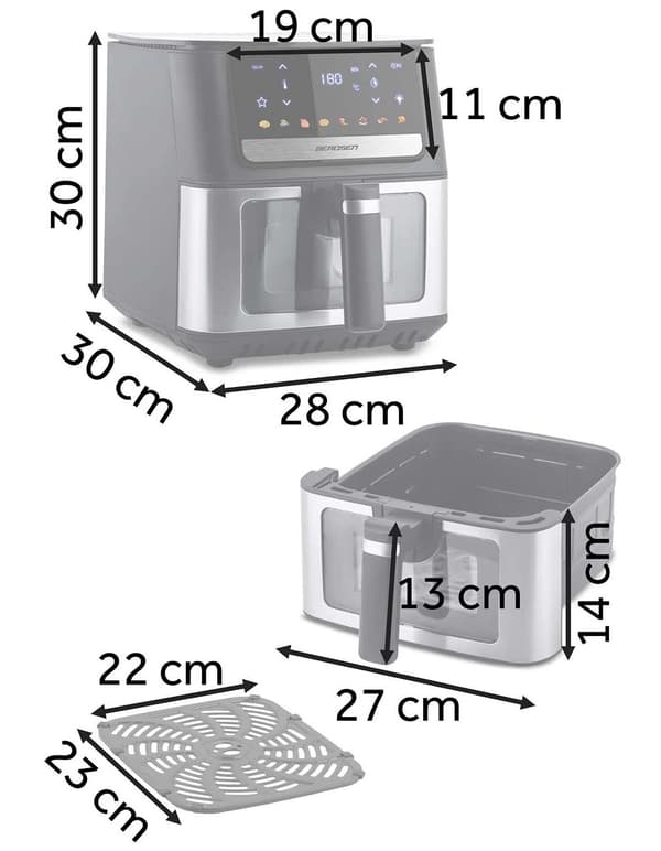 Airfryer BERDSEN BD-655 6.5l 8 automatiske programmer