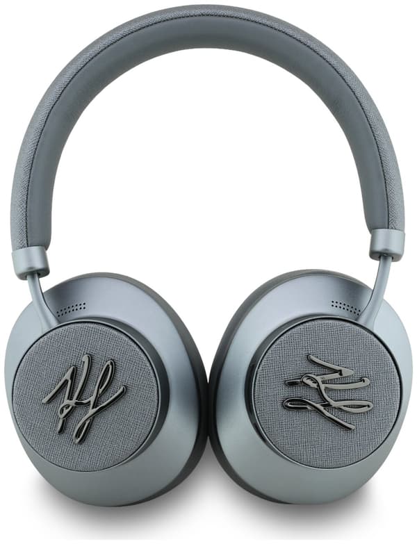 KARL LAGERFELD Grained Initials Bluetooth ANC On-Ear Hovedtelefoner Grå