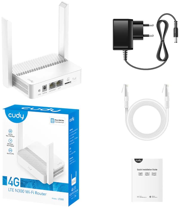 CUDY LT300 Router 2.4 GHz, SIM-kortplats