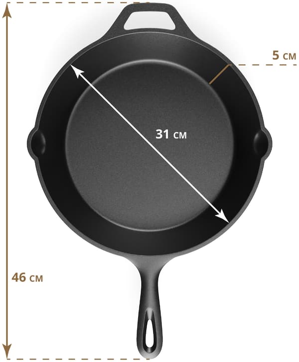 KOLER KEM-01 31 cm støbejernspande