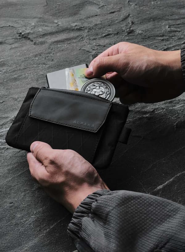 Alpaka Zip Pouch Coin pung - sort