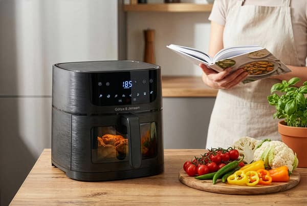 Airfryer GÖTZE & JENSEN AF610K 6L 8 automatiske programmer