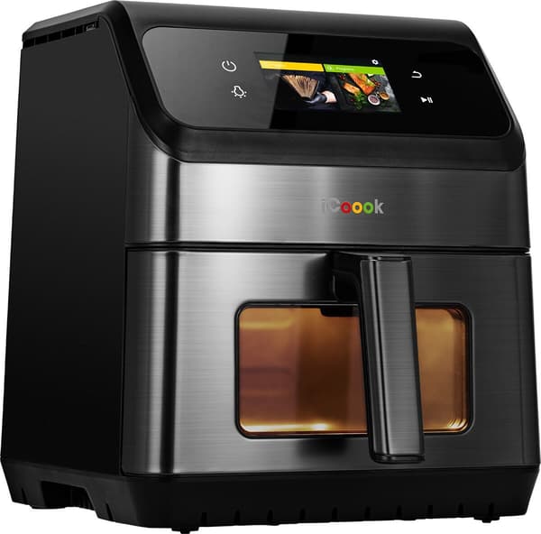 Airfryer ICOOOK MFR-IC-01 Sort 6.5l Wifi 15 automatiske programmer