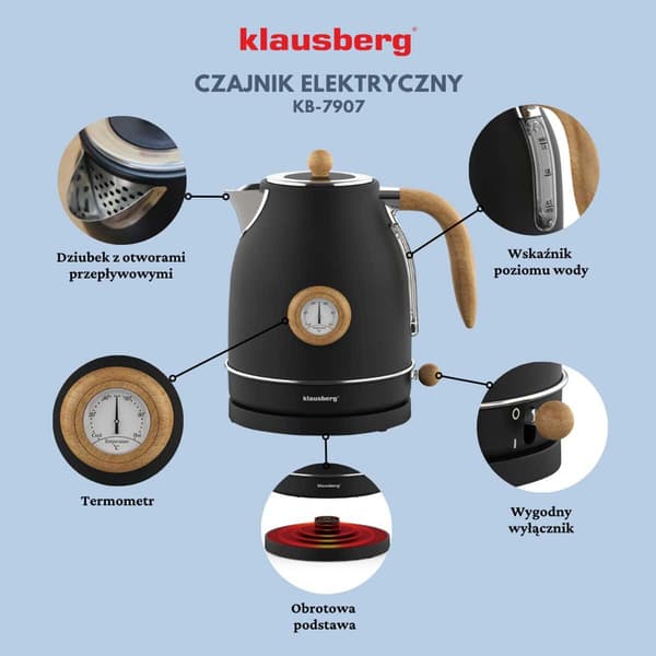 Klausberg KB-7907 Kedel Sort
