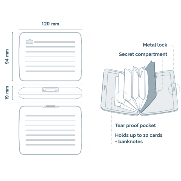 RFID aluminiumpung Ogon Designs Smart Case V2 Large - zig zag