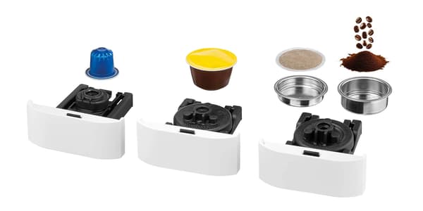 Kaffemaskin Raven EEK001B Vit 3 kaffeadaptrar