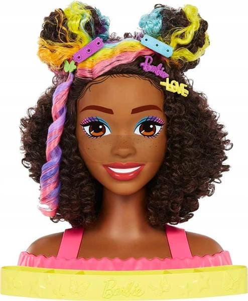 BARBIE DUKKE STYLINGHOVED + tilbehør Afro HMD79