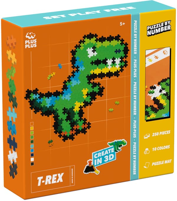 PLUS-PLUS Palikkapeli numeron mukaan T-rex 014-4334