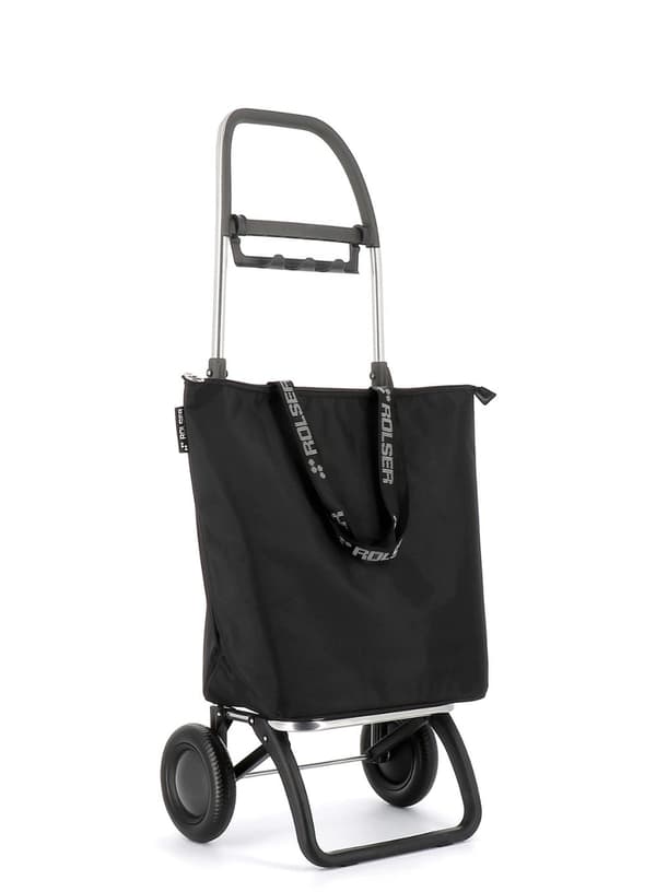 Indkøbstaske foldbar 2-hjulet Rolser Mini Bag Plus MF - sort