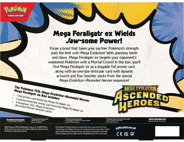 Korttipeli POKEMON TCG Mega Evolution Ascended Heroes Mega Feraligatr ex Box