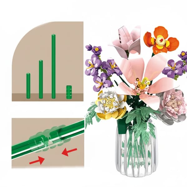 COIL byggeklodser blomsterbuket sæt 563 elementer