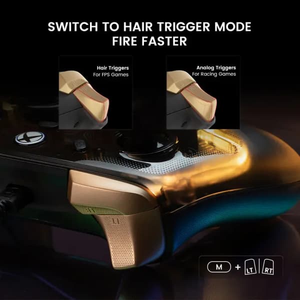 GameSir HRG7112 Kaleid Flux Wired Controller til PC Xbox Wired Transparent-sort