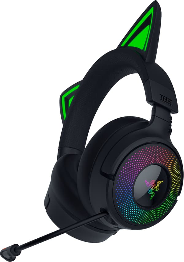 RAZER Kraken Kitty V3 Pro hovedtelefoner sort-grøn