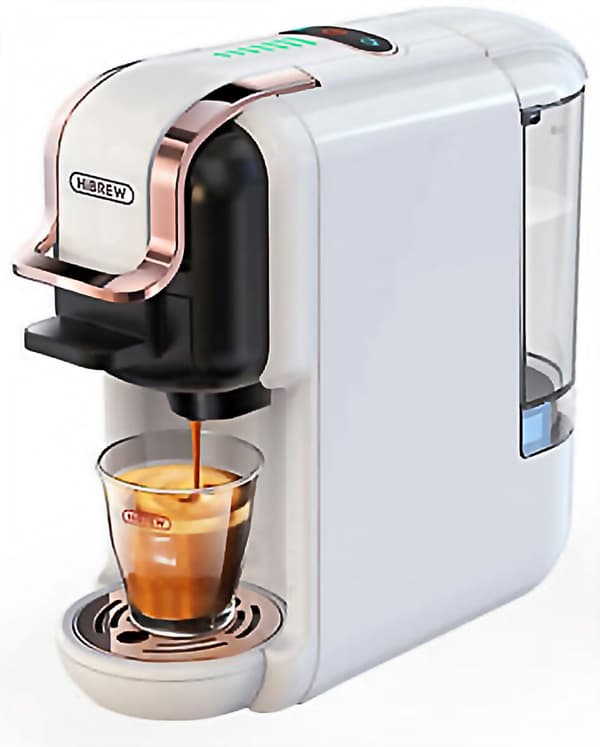 HIBREW H2B 5-i-1 kapselkaffemaskin Vit (2 kapselsystem)