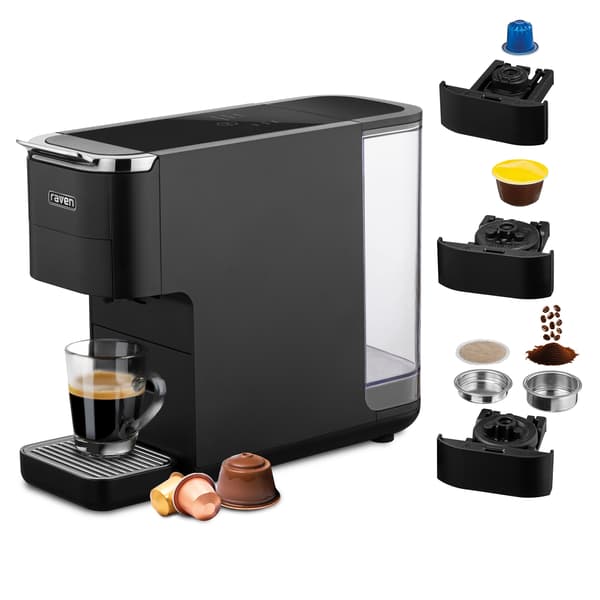 Raven EEK001C Kaffemaskine Sort 3 kaffeadaptere