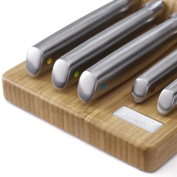 JOSEPH JOSEPH Elevate Bamboo 6 stk. - køkkenknive i rustfrit stål i blok