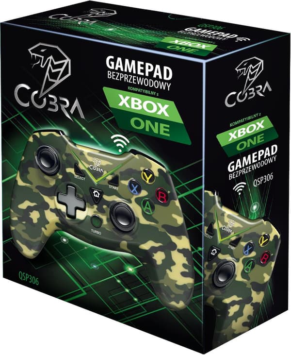 Cobra QSP306 Controller til Xbox One, PC, PS3 - trådløs/kablet