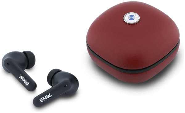 BMW Läder Metall Logotyp ANC In-Ear Hörlurar Röd