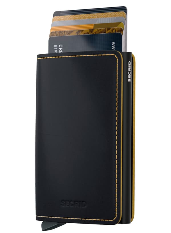 Plånbok RFID-skydd Secrid Slimwallet Matte - svart / ockra