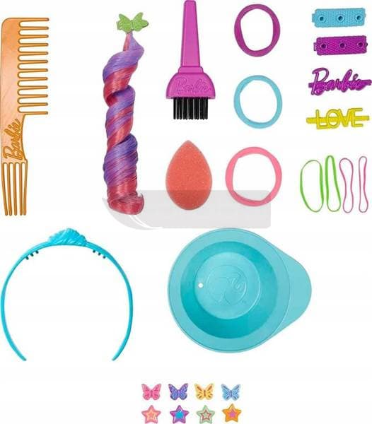 BARBIE DUKKE STYLINGHOVED + tilbehør Afro HMD79