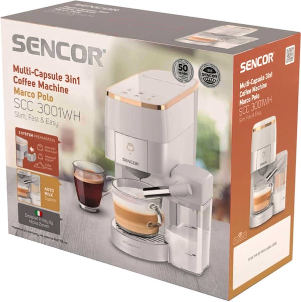 SENCOR SCC 3001WH Hvid kaffemaskine