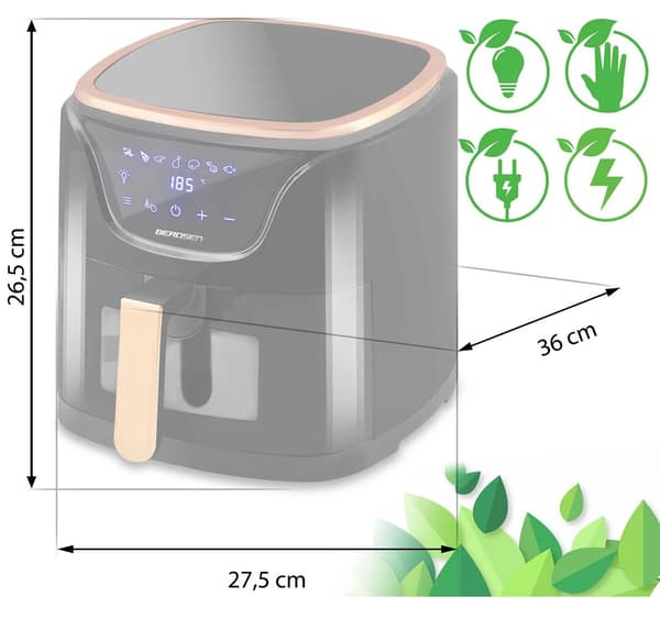 Berdsen BD-652 Airfryer 5L Sort-guld