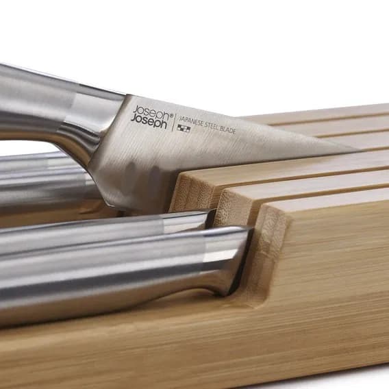 JOSEPH JOSEPH Elevate Bamboo 6 stk. - køkkenknive i rustfrit stål i blok