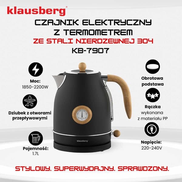 Klausberg KB-7907 Kedel Sort