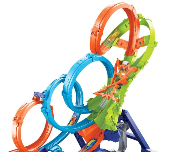 Hot Wheels Action Quadruple Loop Crash Track HXR70
