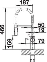 BLANCO Catris-S Flexo 525793 Armatur Mat Sort