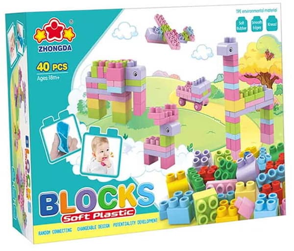 Bløde klodser - bløde konstruktionsklodser 40 elementer