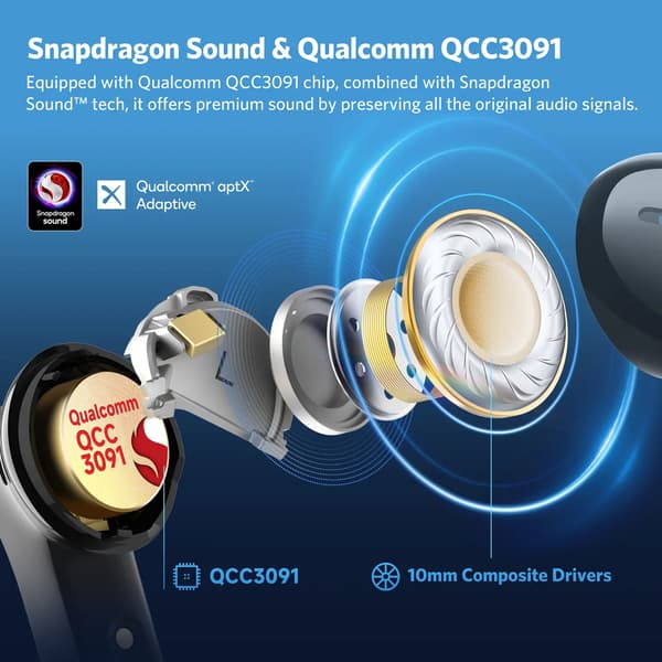 Earfun Air Pro 4 ANC trådløse in-ear hovedtelefoner Bluetooth 5.4 Sort