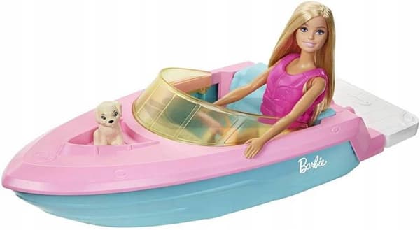 Barbie docka motorbåt och docka GRG30