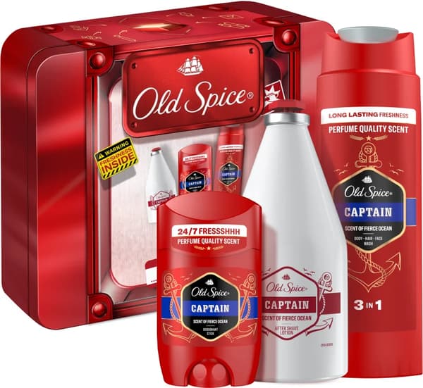 Gavesæt til mænd Old Spice Captain Tin Box