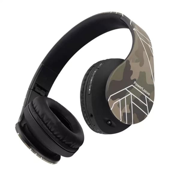PowerLocus P2 Trådløse On-Ear Bluetooth 5.3 Hovedtelefoner Camo