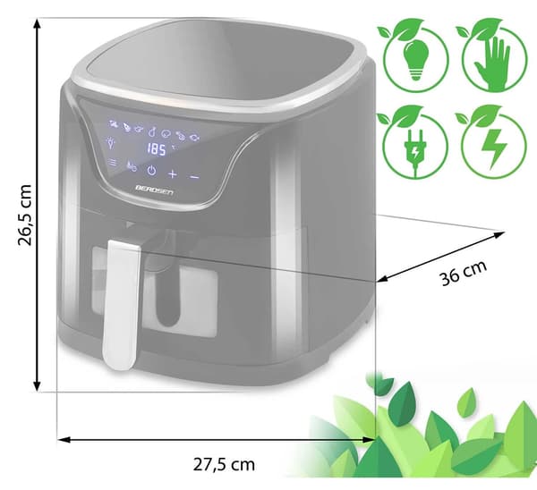 BERDSEN BD-652 5L Airfryer Sort-sølv