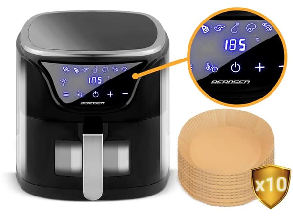 BERDSEN BD-652 5L Airfryer Sort-sølv