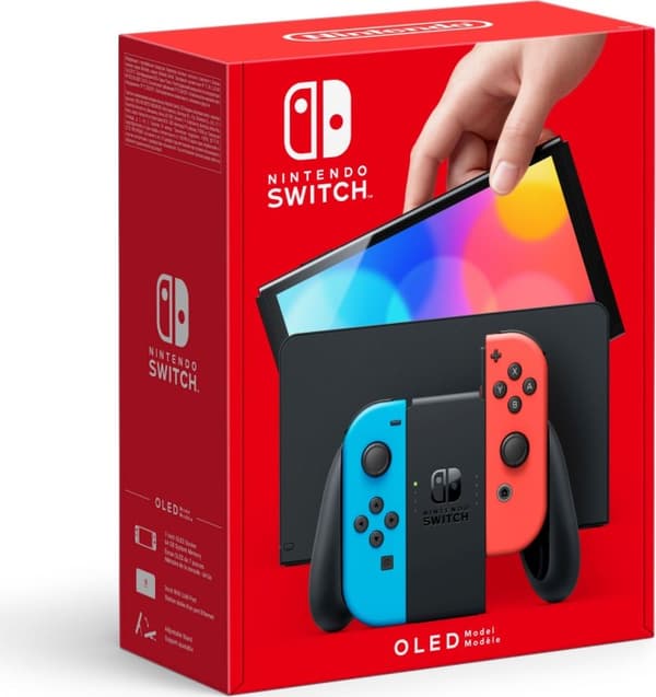 Nintendo Switch OLED -konsoli - sininen/punainen