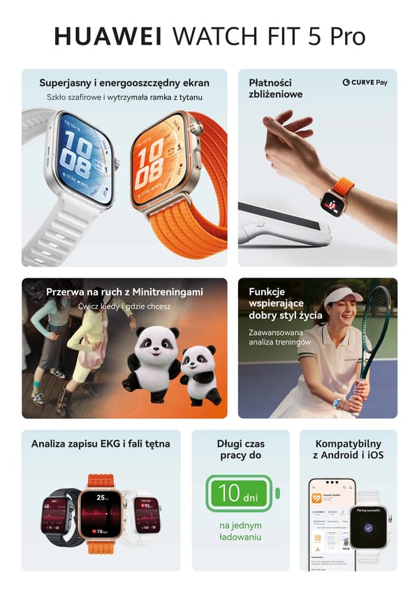 Smartwatch Huawei Watch Fit 5 Pro 44mm Sort