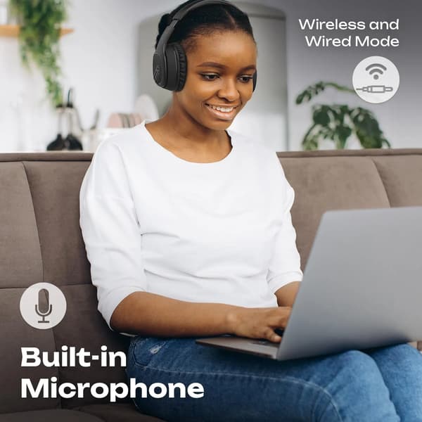 PowerLocus P7 Sorte Trådløse On-Ear Hovedtelefoner Bluetooth 5.3 Sort