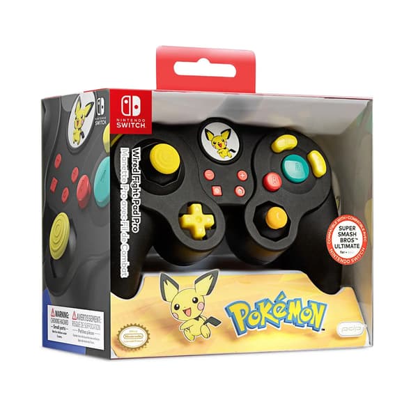 PDP Fight Pad Pro Super Smash Bros Pichu til Nintendo Switch Kablet