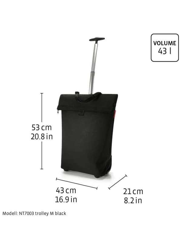 Reisenthel Trolley M - glossy dots black -ostoskassi
