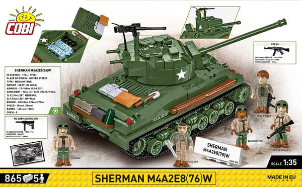 Cobi Palikat Sherman M4A2E8 865 palikkaa