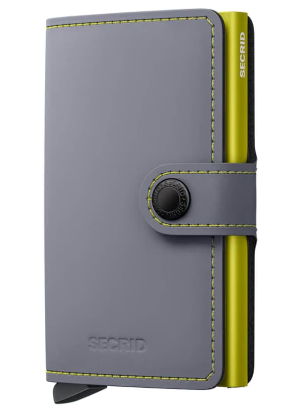Kompakt RFID Secrid Miniwallet Matte - grå / lime