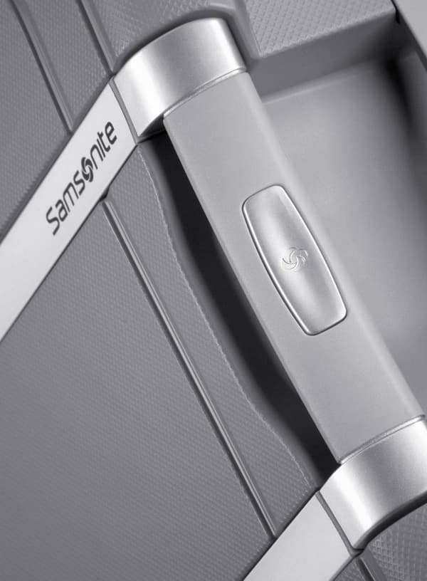 Stor Samsonite S'Cure kuffert - sølv