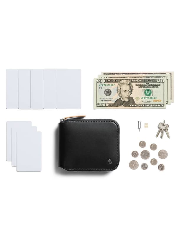 Bellroy Zip Wallet RFID -nahkalompakko - musta